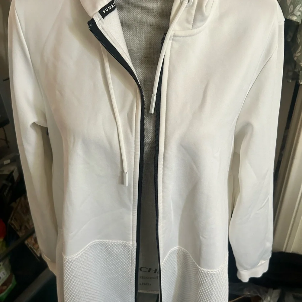 White A-line Puma Evo full zip hooded jacket XL - Picture 4 of 5